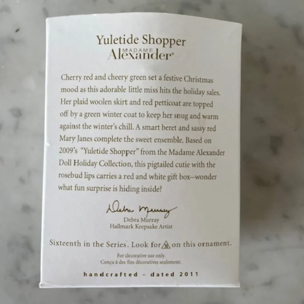 HALLMARK Madame Alexander Yuletide Shopper 2011 Ornament #16 IOB